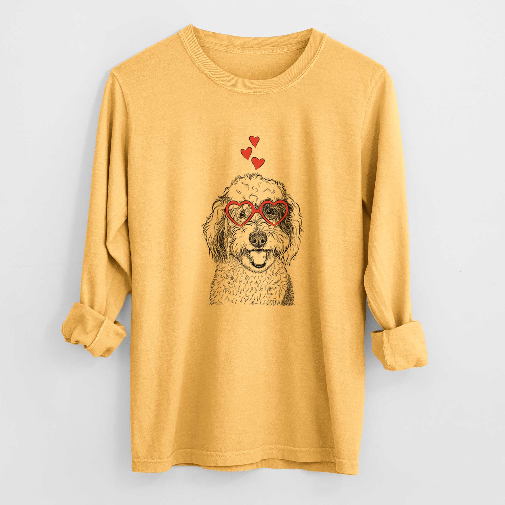 Valentine Sherlock the Sheepadoodle - Heavyweight 100% Cotton Long Sleeve