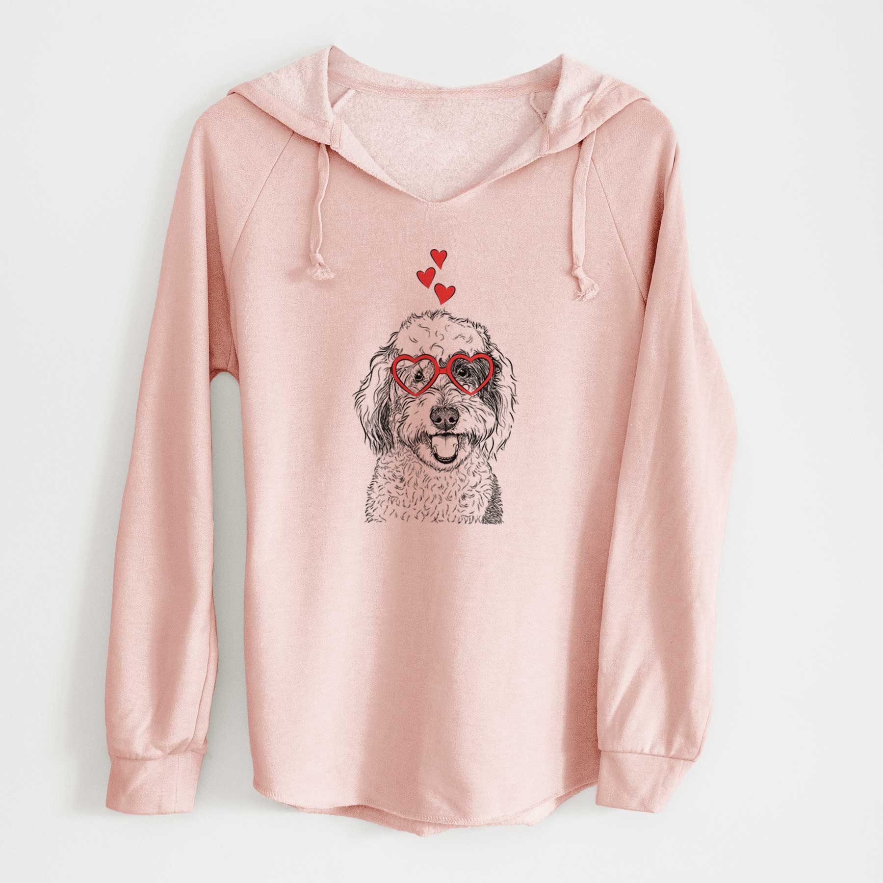 Valentine Sherlock the Sheepadoodle - Cali Wave Hooded Sweatshirt