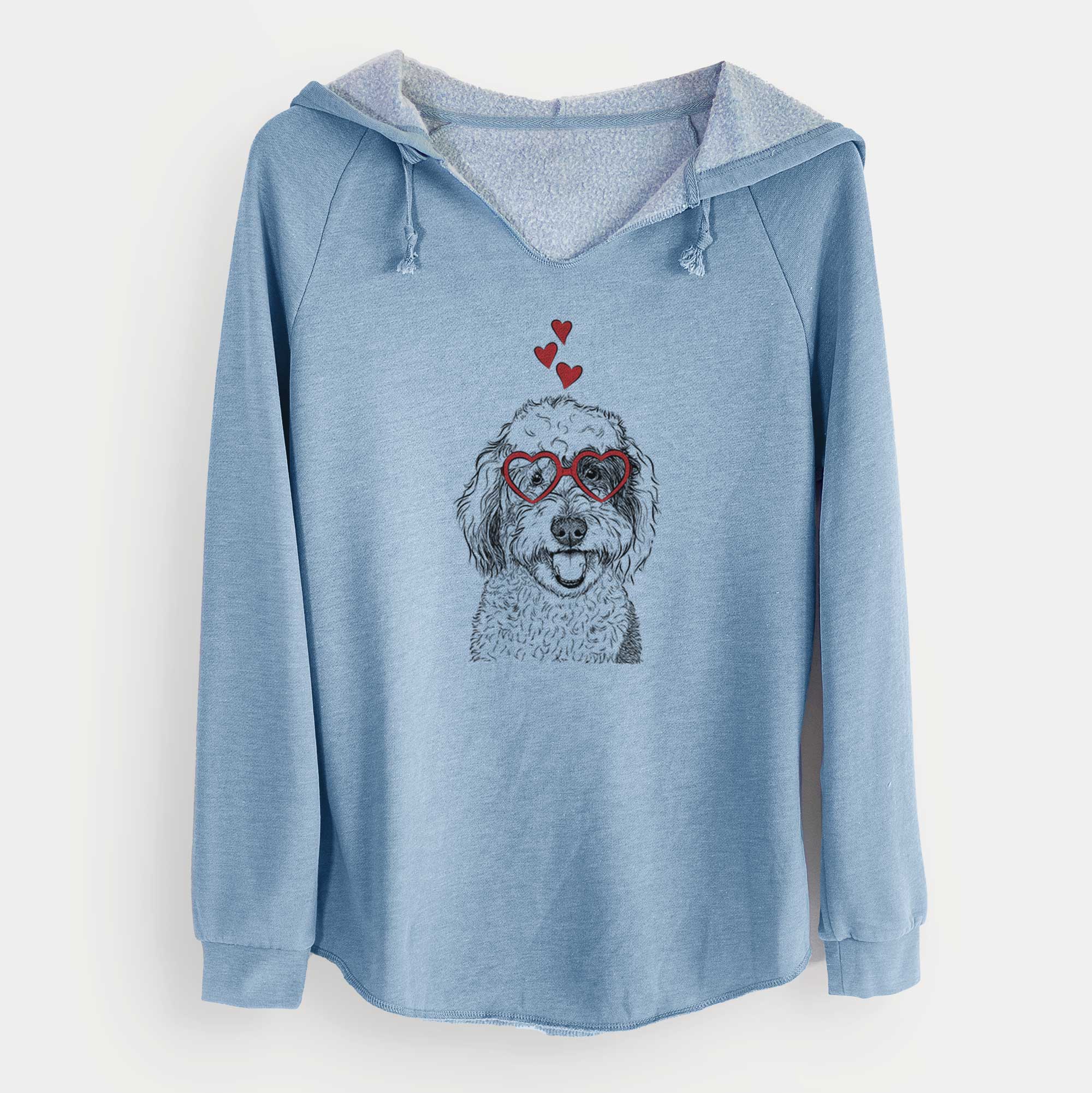 Valentine Sherlock the Sheepadoodle - Cali Wave Hooded Sweatshirt