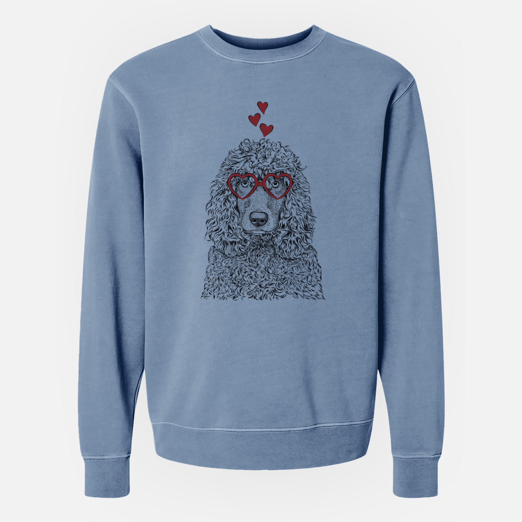 Valentine Shilo the Irish Water Spaniel - Unisex Pigment Dyed Crew Sweatshirt