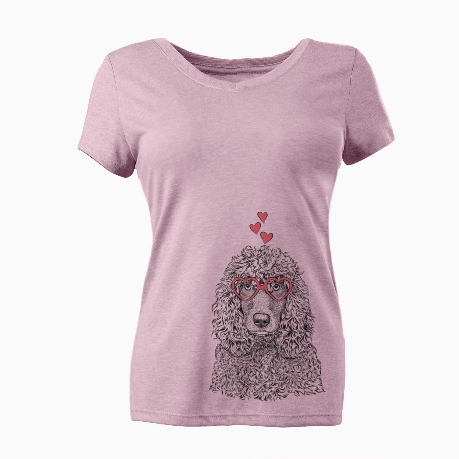 Valentine Shilo the Irish Water Spaniel - Women's V-neck Shirt