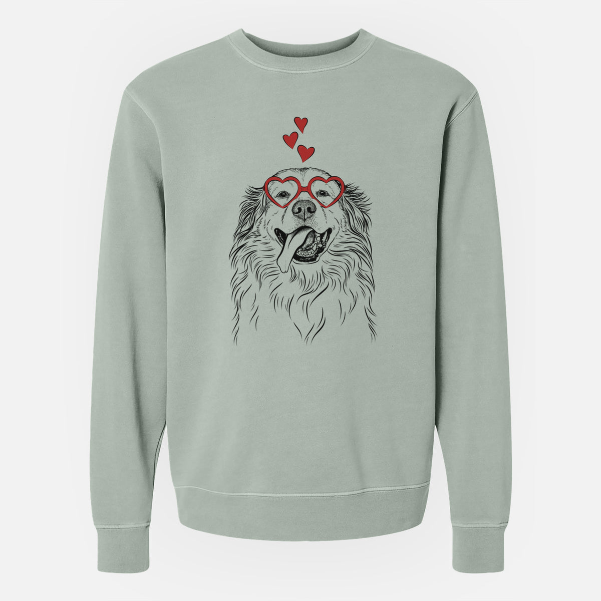 Valentine Shooter the Golden Retriever - Unisex Pigment Dyed Crew Sweatshirt