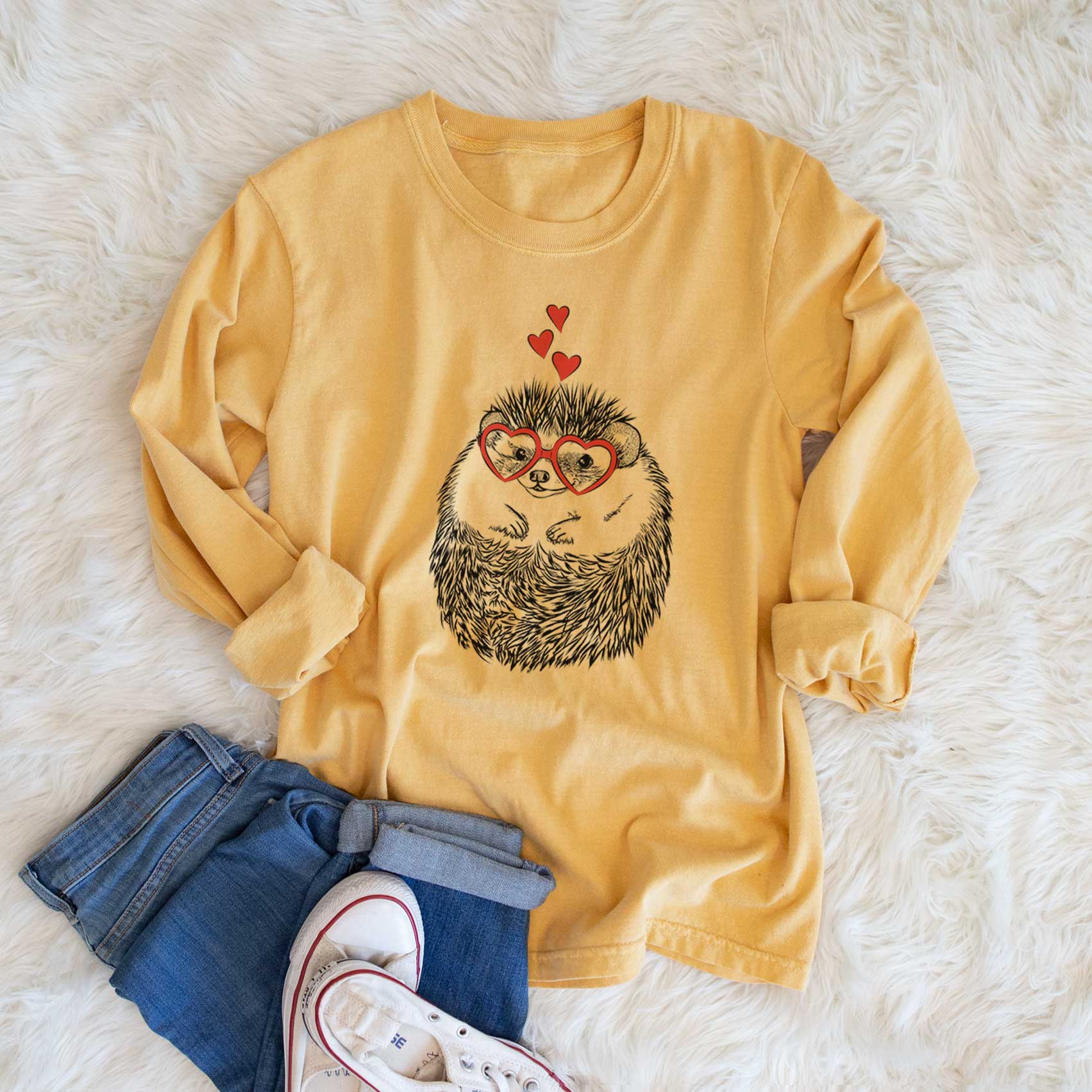 Valentine Sid the Hedgehog - Heavyweight 100% Cotton Long Sleeve