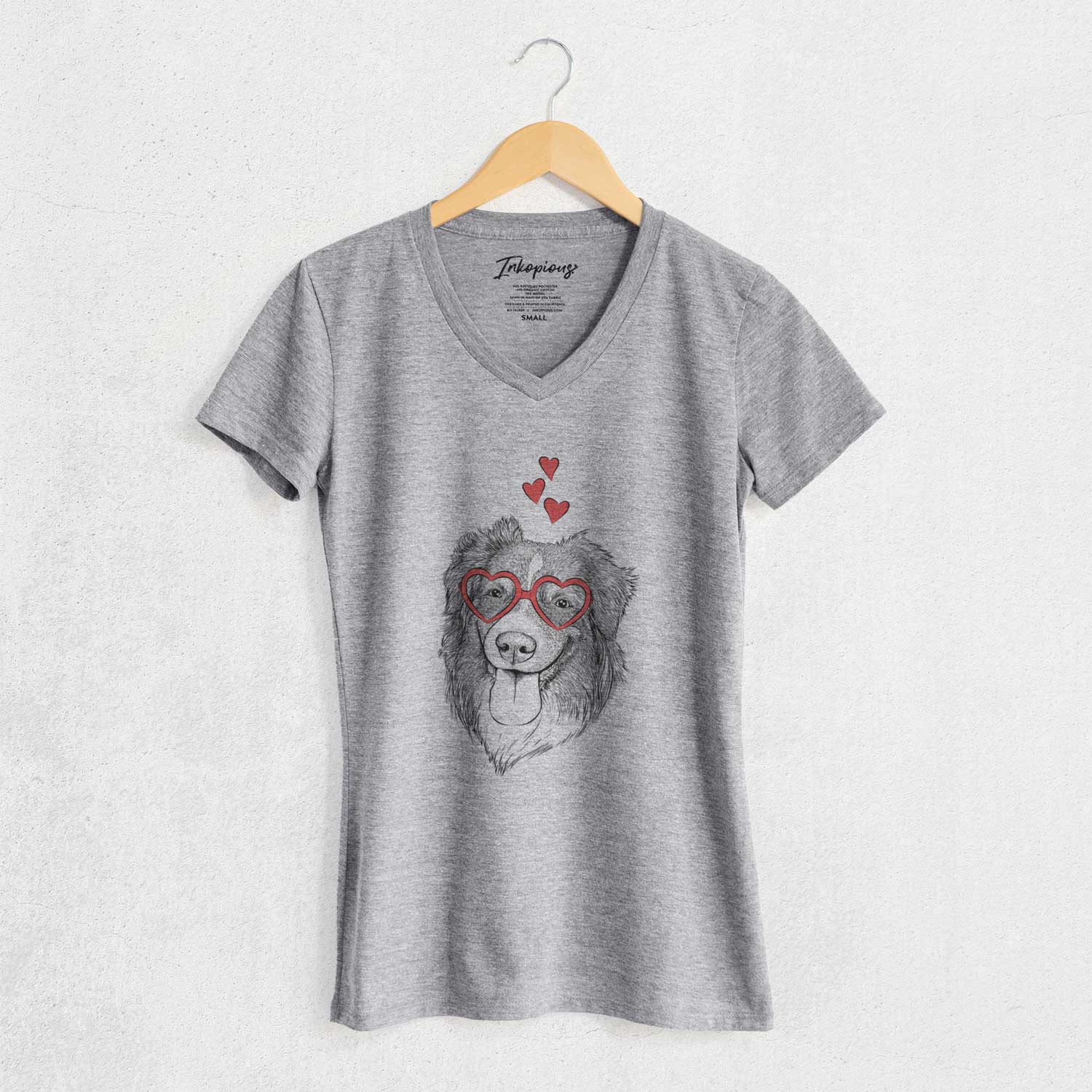 Valentine Siena the Australian Shepherd - Women's V-neck Shirt