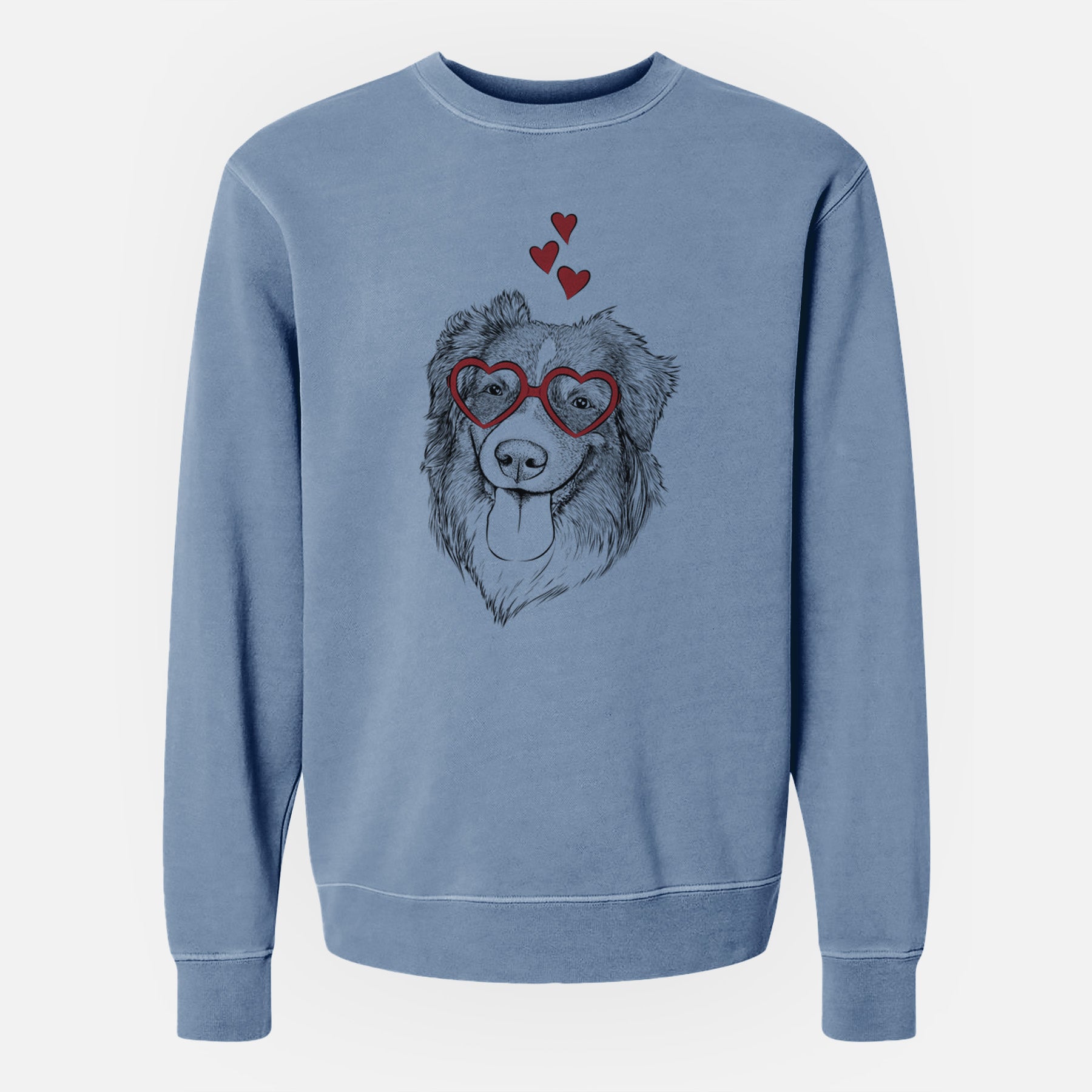 Valentine Siena the Australian Shepherd - Unisex Pigment Dyed Crew Sweatshirt