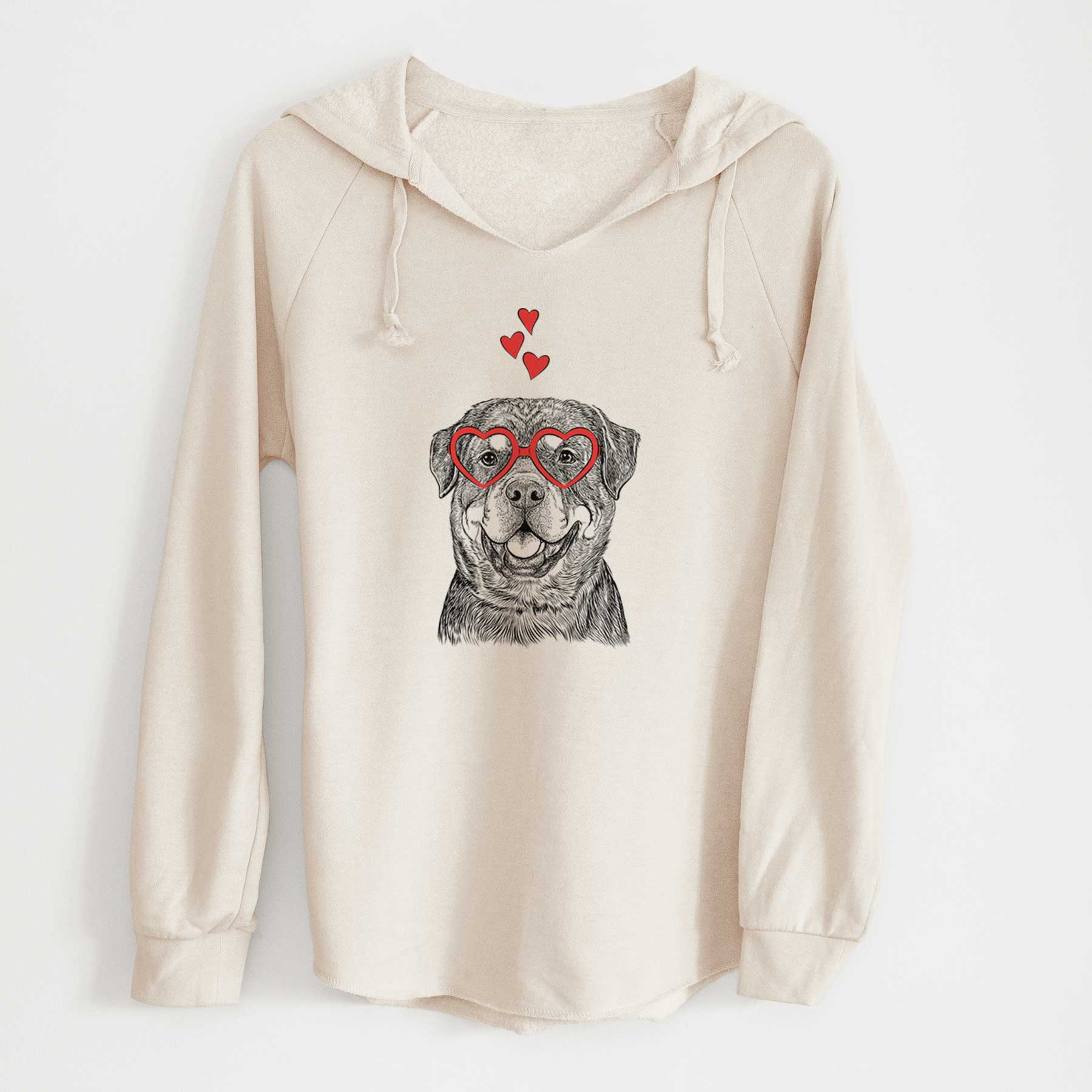 Valentine Sig the Rottweiler - Cali Wave Hooded Sweatshirt