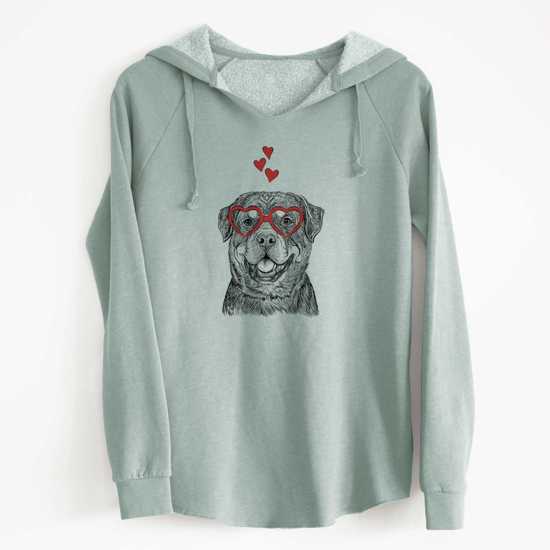 Valentine Sig the Rottweiler - Cali Wave Hooded Sweatshirt