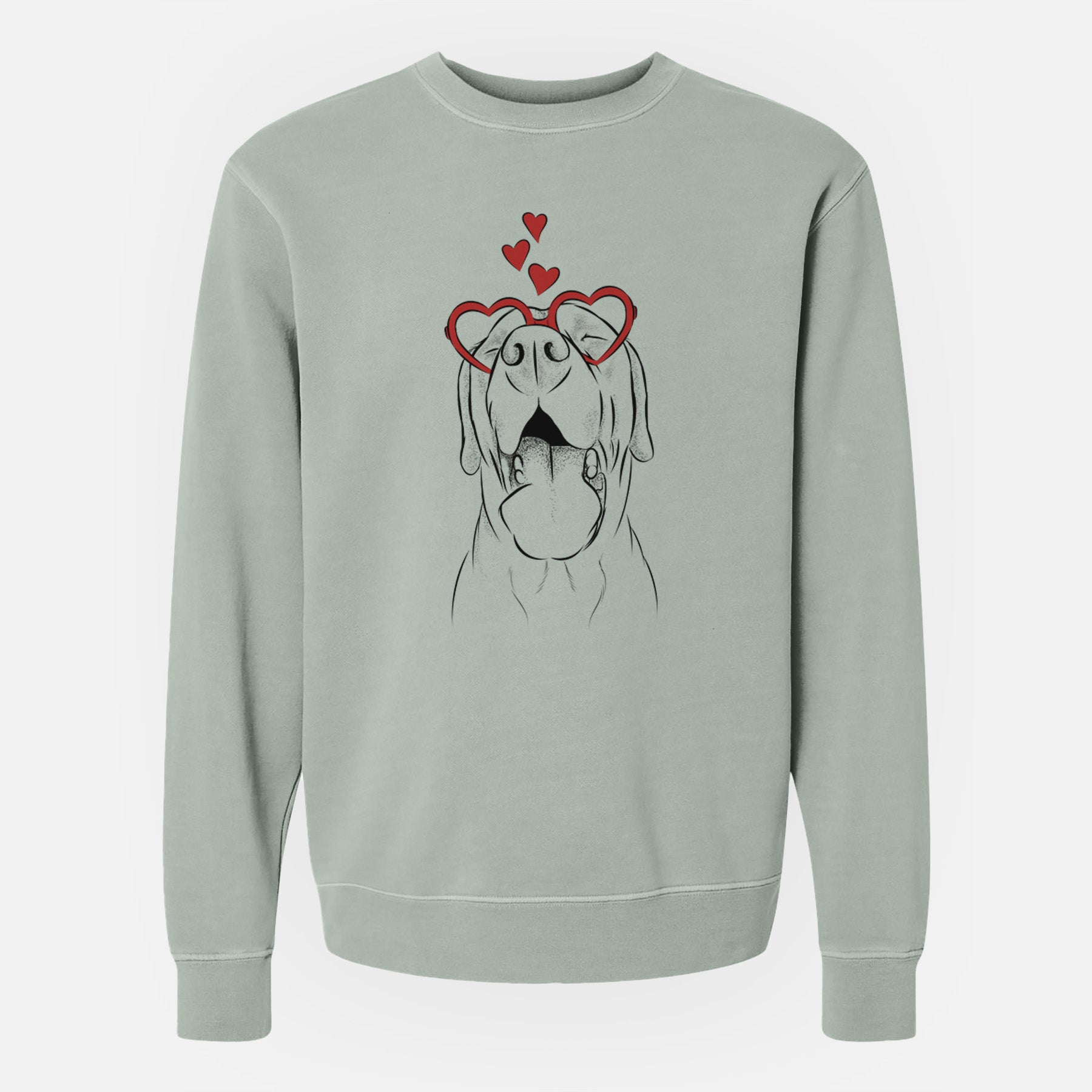 Valentine Silly Lilly the Labrador Retriever - Unisex Pigment Dyed Crew Sweatshirt