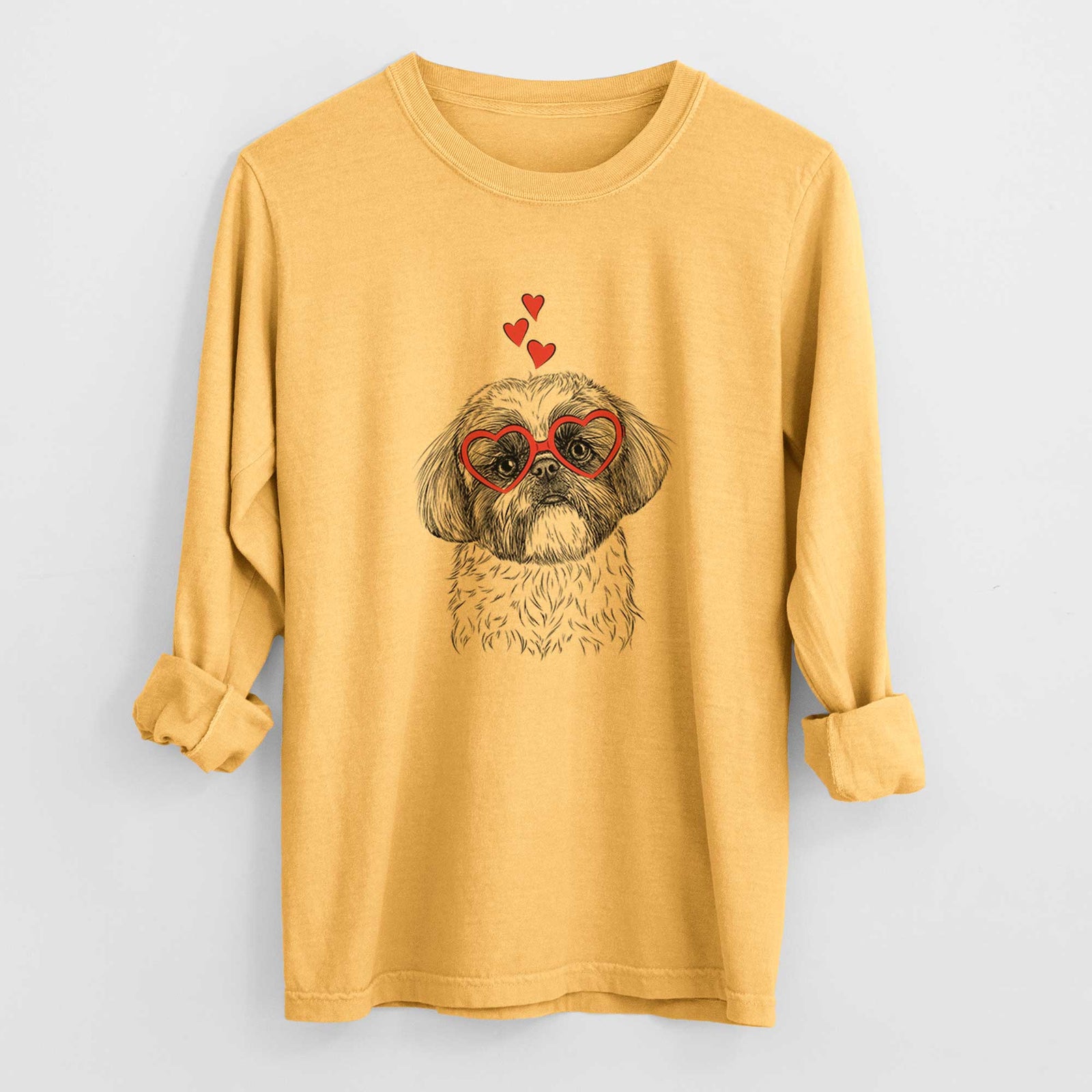 Valentine Simon the Shih Tzu - Heavyweight 100% Cotton Long Sleeve