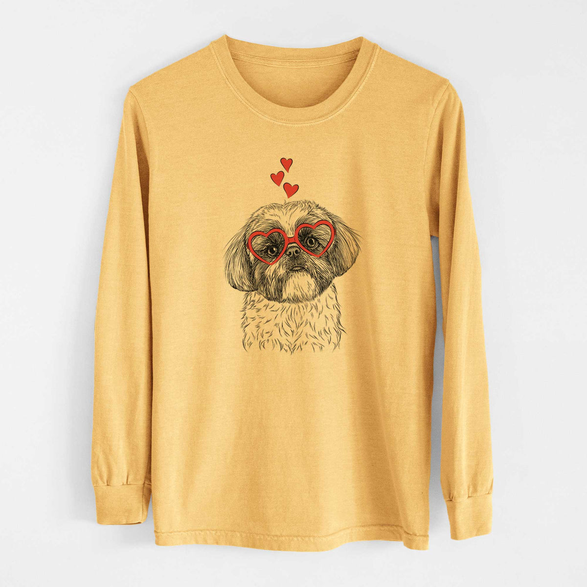 Valentine Simon the Shih Tzu - Heavyweight 100% Cotton Long Sleeve