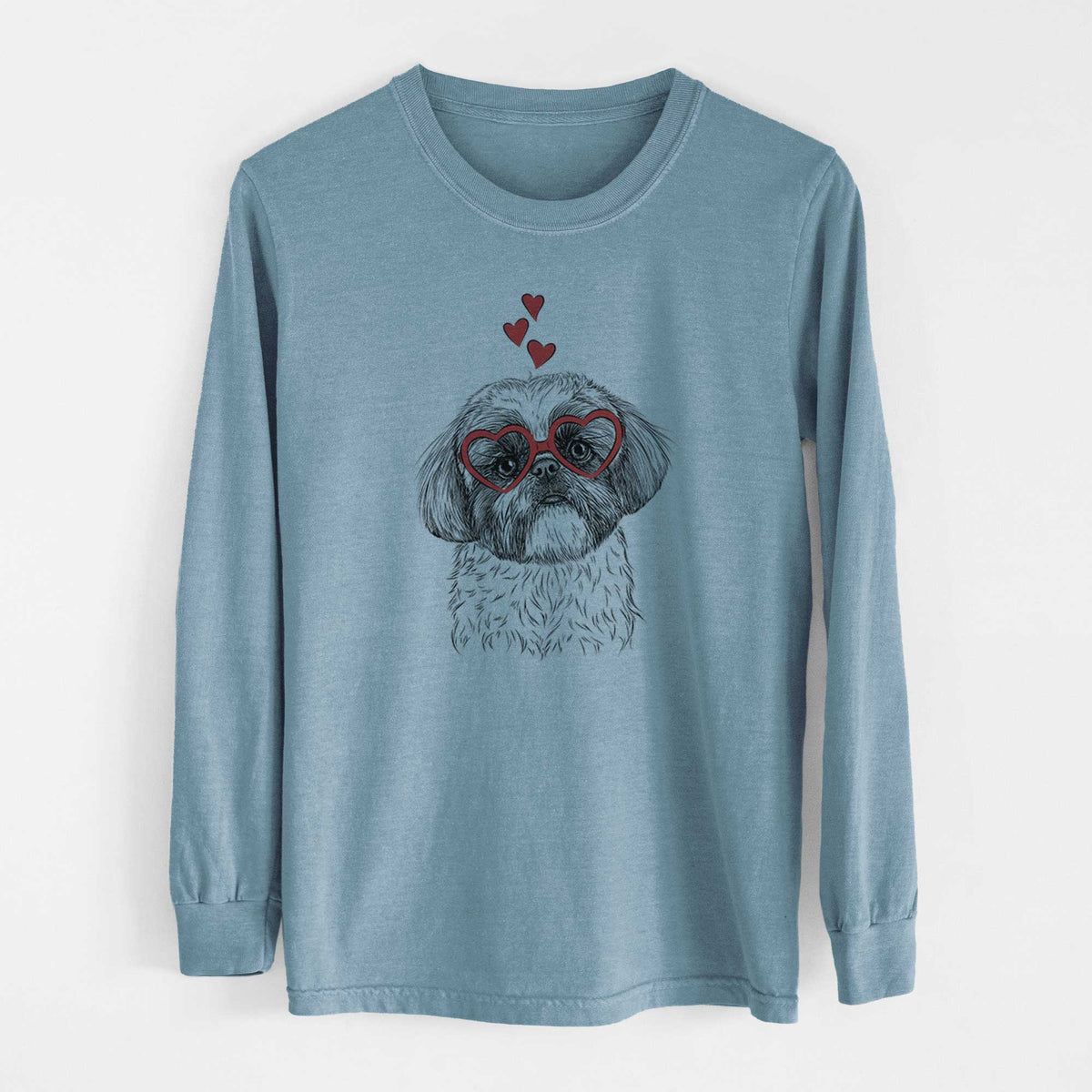 Valentine Simon the Shih Tzu - Heavyweight 100% Cotton Long Sleeve