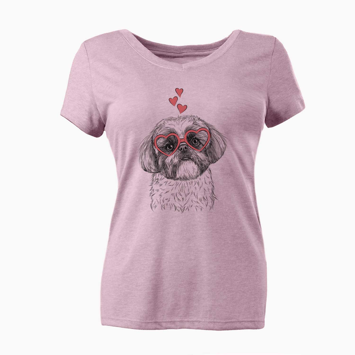 Valentine Simon the Shih Tzu - Women's V-neck Shirt