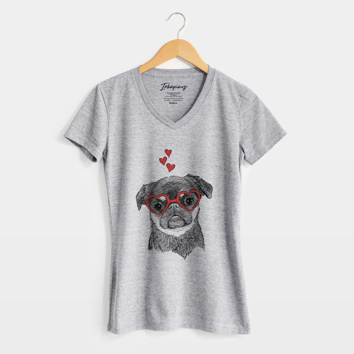 Valentine Simone the Brussels Griffon - Women's Perfect V-neck Shirt