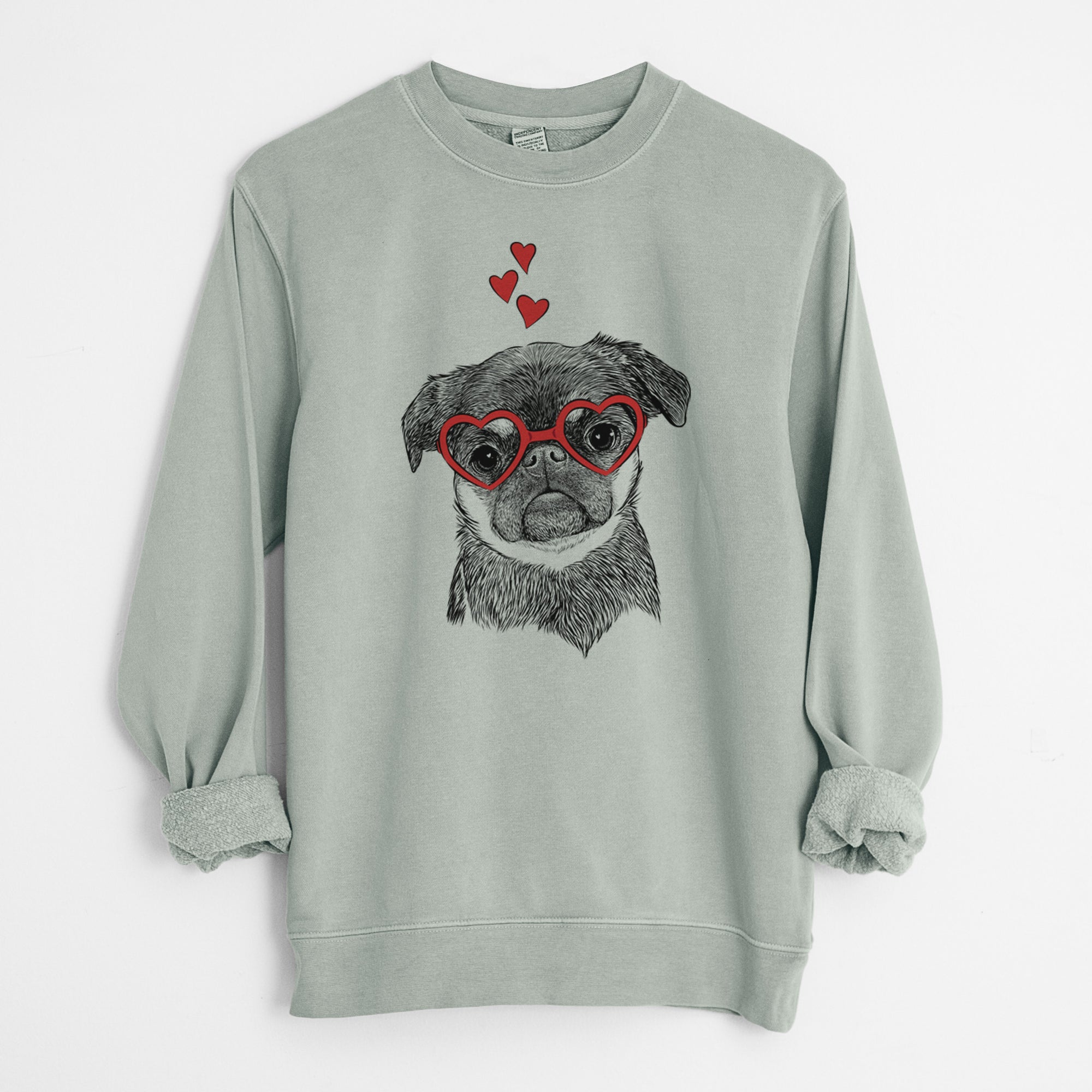 Valentine Simone the Brussels Griffon - Unisex Pigment Dyed Crew Sweatshirt