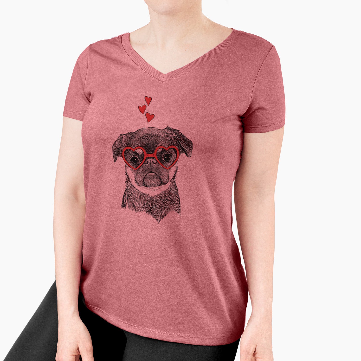 Valentine Simone the Brussels Griffon - Women's Perfect V-neck Shirt