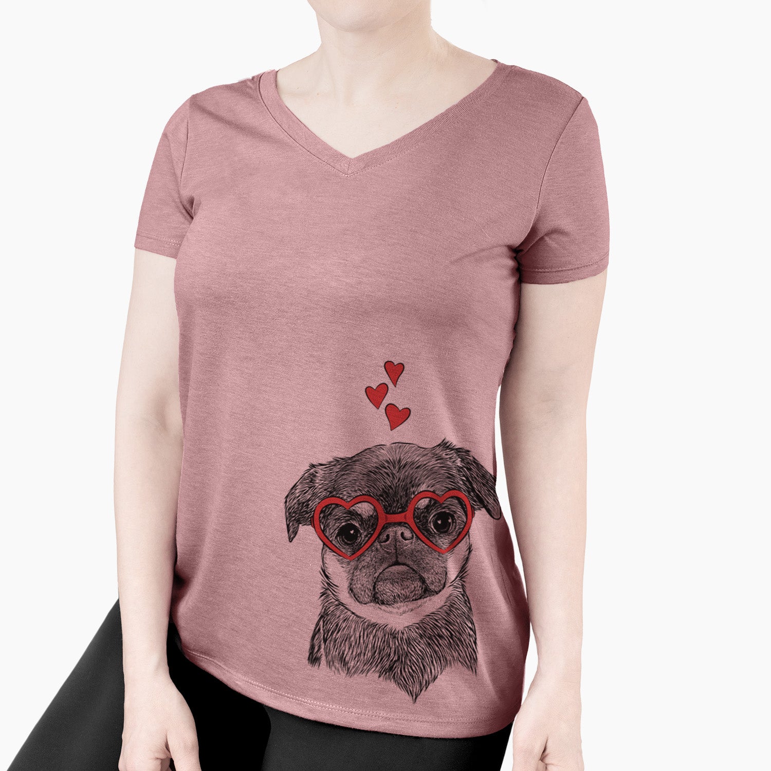 Valentine Simone the Brussels Griffon - Women's Perfect V-neck Shirt