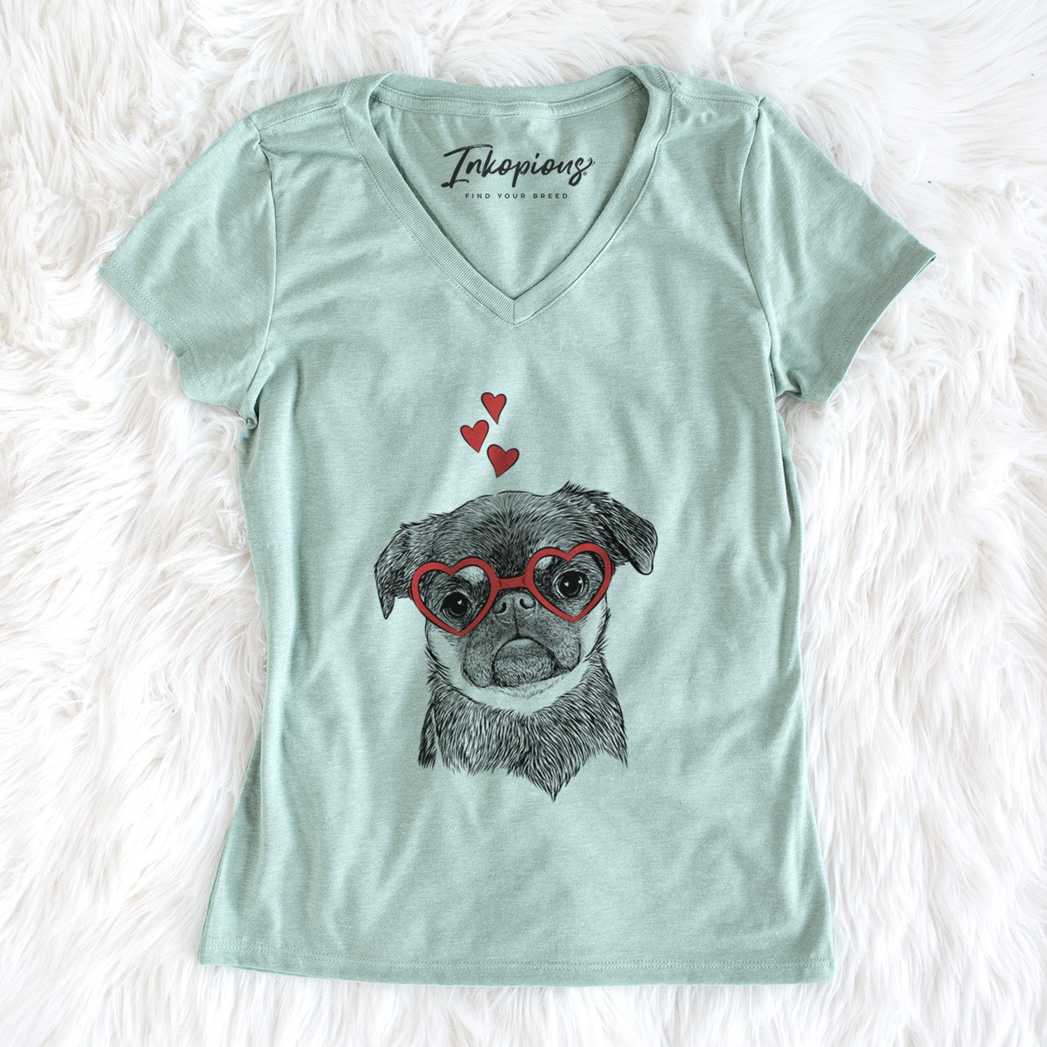 Valentine Simone the Brussels Griffon - Women's Perfect V-neck Shirt