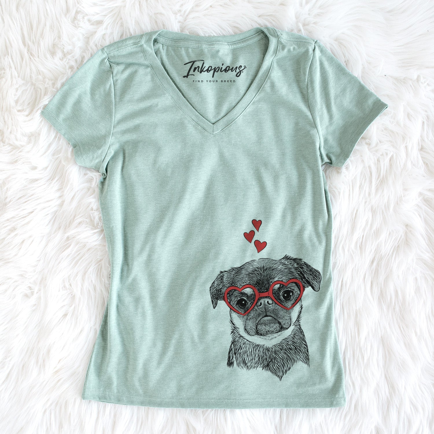 Valentine Simone the Brussels Griffon - Women's Perfect V-neck Shirt