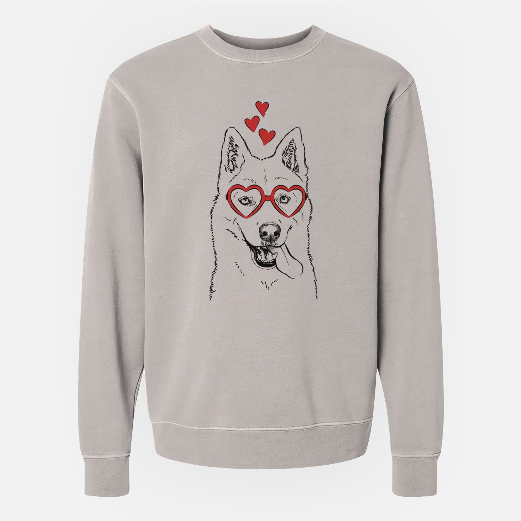 Valentine Sinatra  the Siberian Husky - Unisex Pigment Dyed Crew Sweatshirt