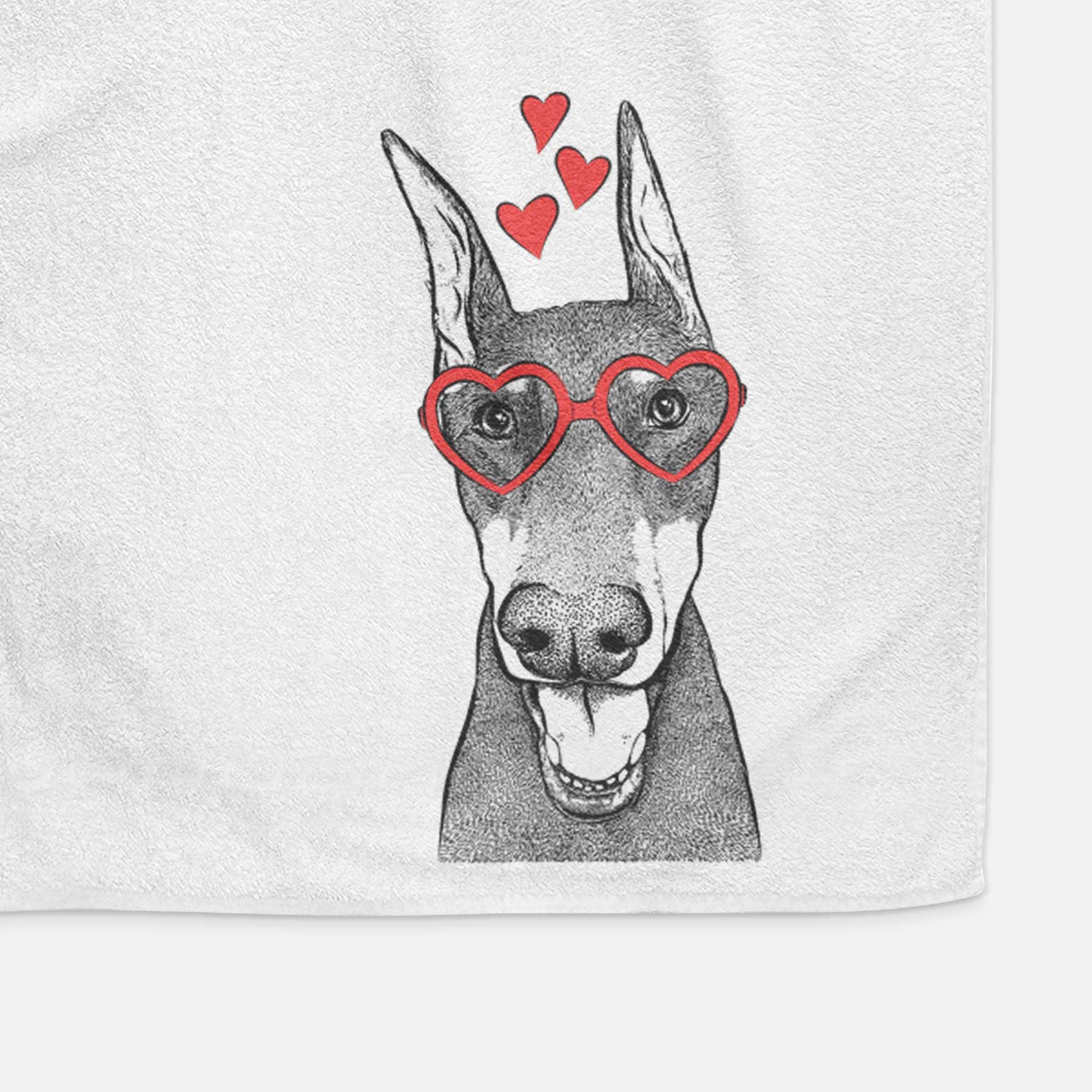 Sir Duke the Doberman Pinscher Decorative Hand Towel