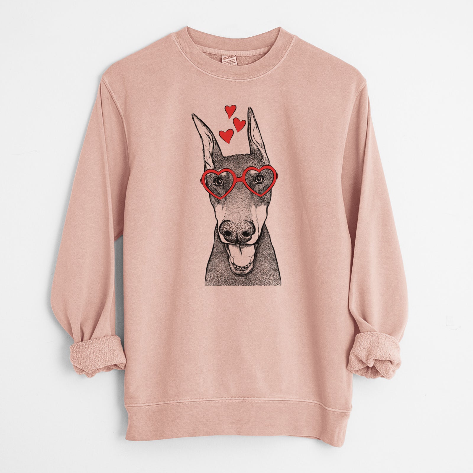 Valentine Sir Duke the Doberman Pinscher - Unisex Pigment Dyed Crew Sweatshirt
