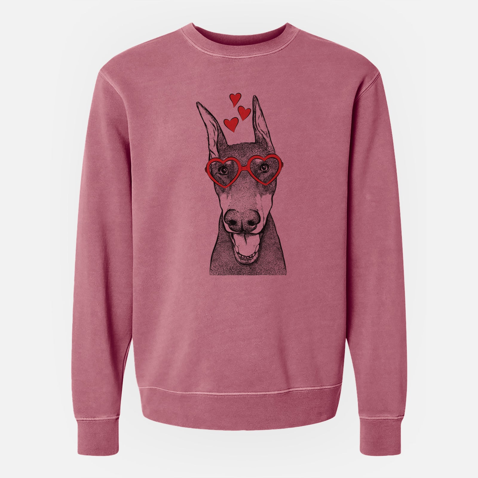 Valentine Sir Duke the Doberman Pinscher - Unisex Pigment Dyed Crew Sweatshirt