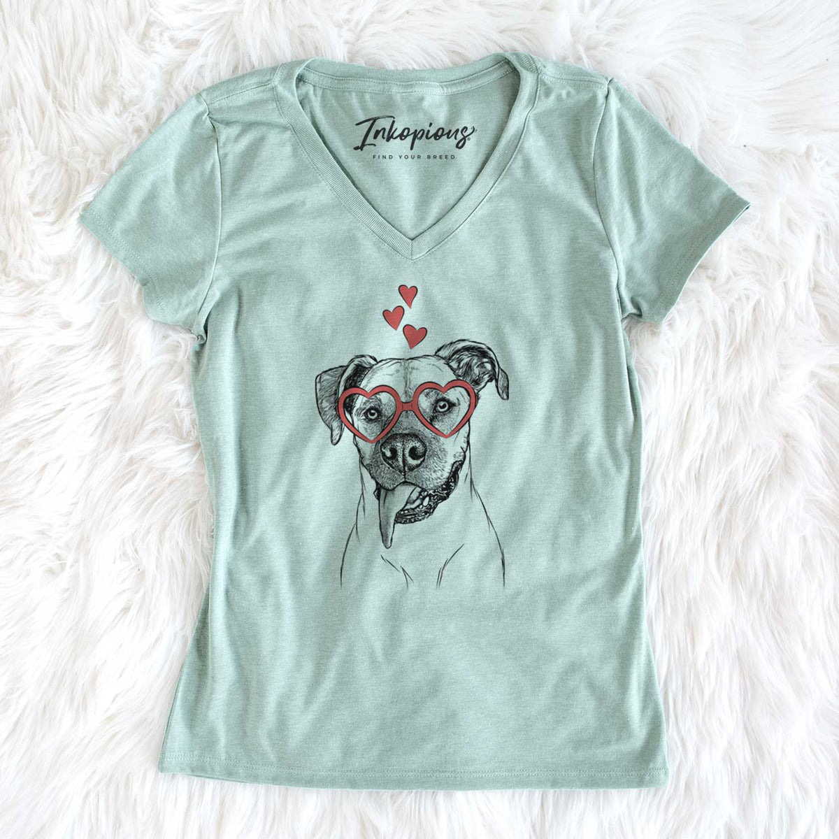 Valentine Sir Jake the Boxer - Women's V-neck Shirt