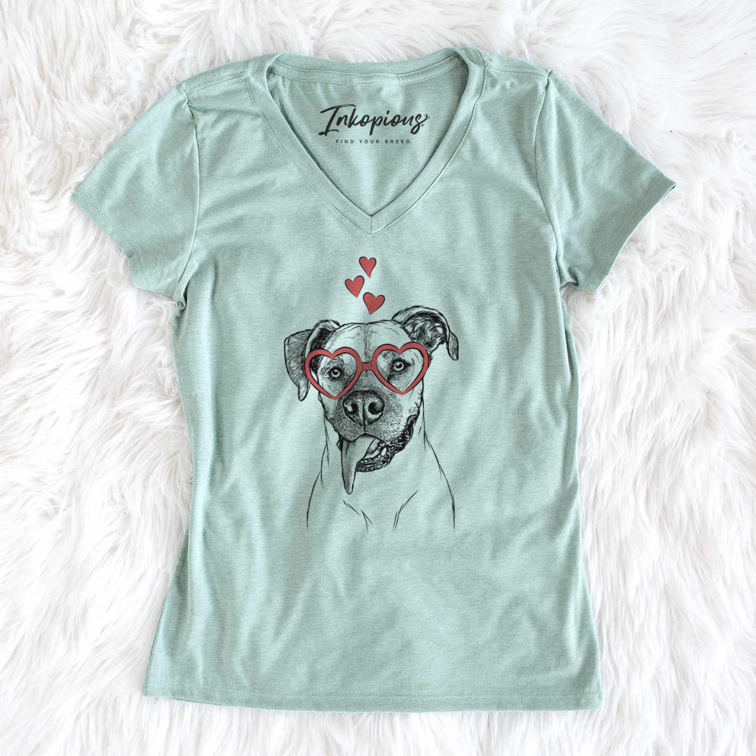 Valentine Sir Jake the Boxer - Women's V-neck Shirt