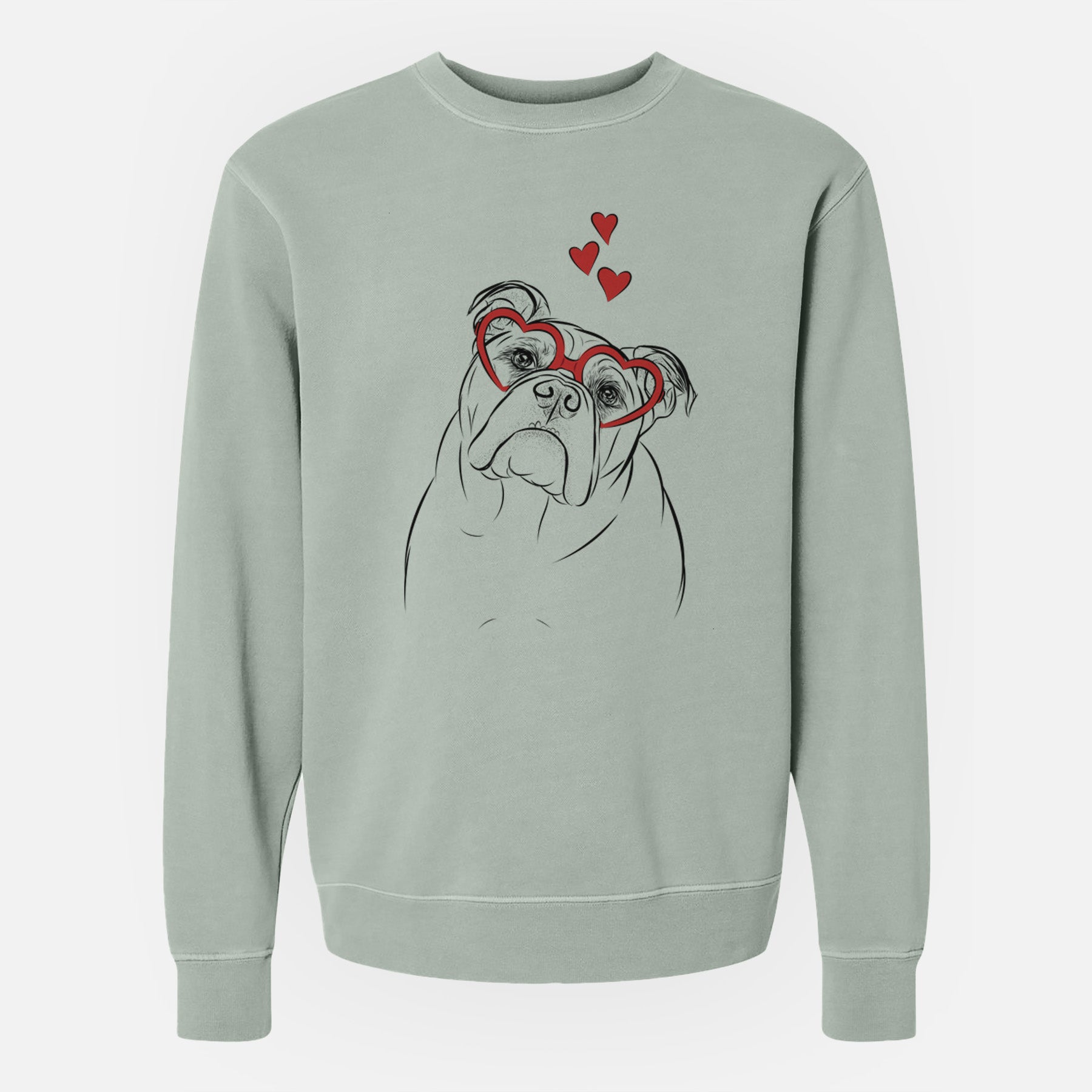 Valentine Sir Louis the English Bulldog - Unisex Pigment Dyed Crew Sweatshirt