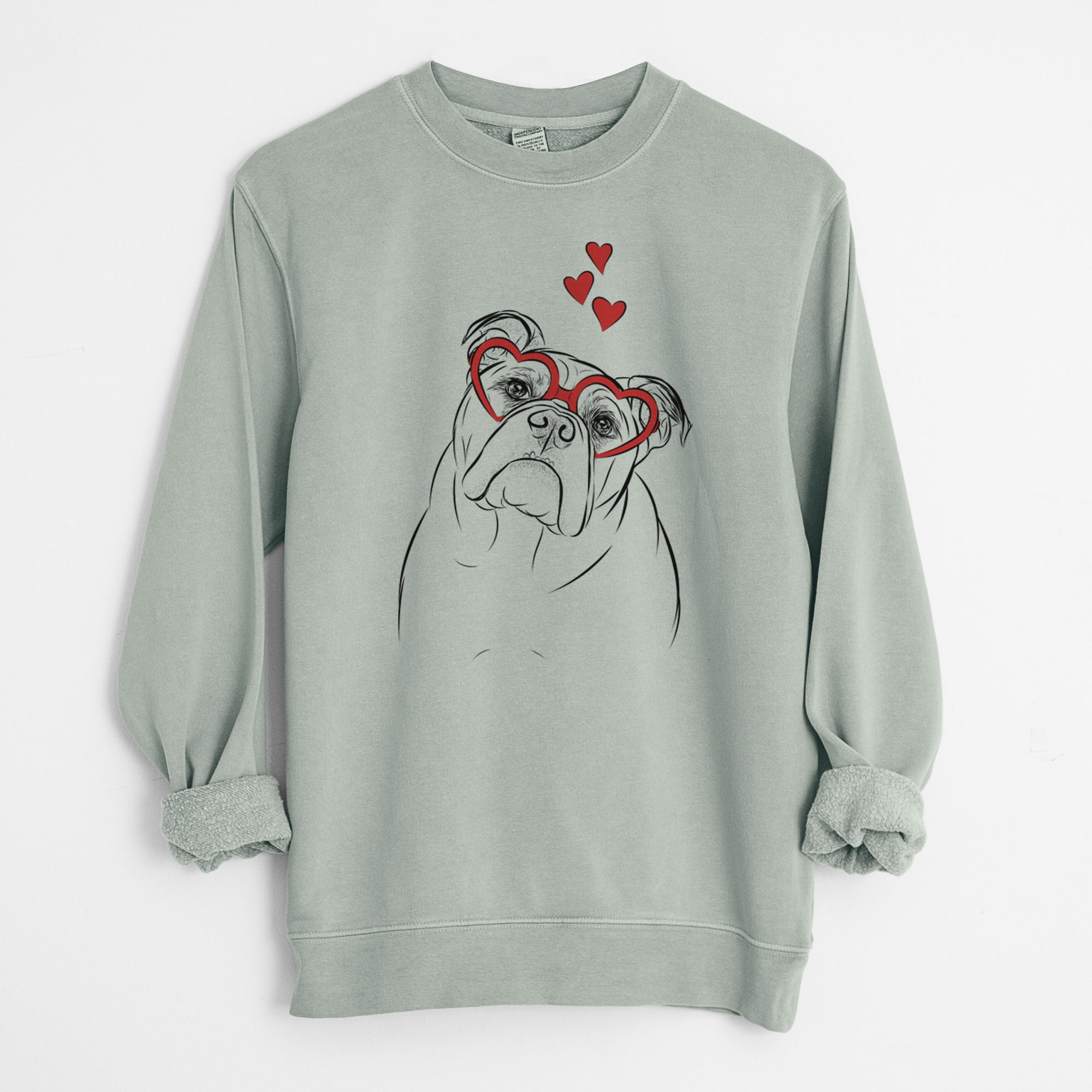 Valentine Sir Louis the English Bulldog - Unisex Pigment Dyed Crew Sweatshirt