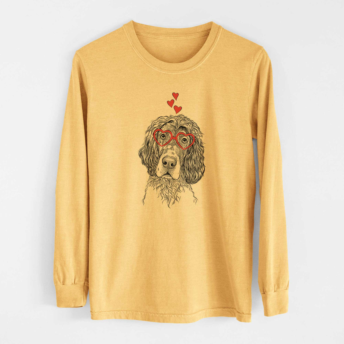 Valentine Sir Rexford the Blue Belton English Setter - Heavyweight 100% Cotton Long Sleeve