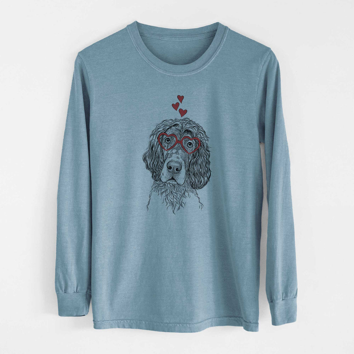 Valentine Sir Rexford the Blue Belton English Setter - Heavyweight 100% Cotton Long Sleeve