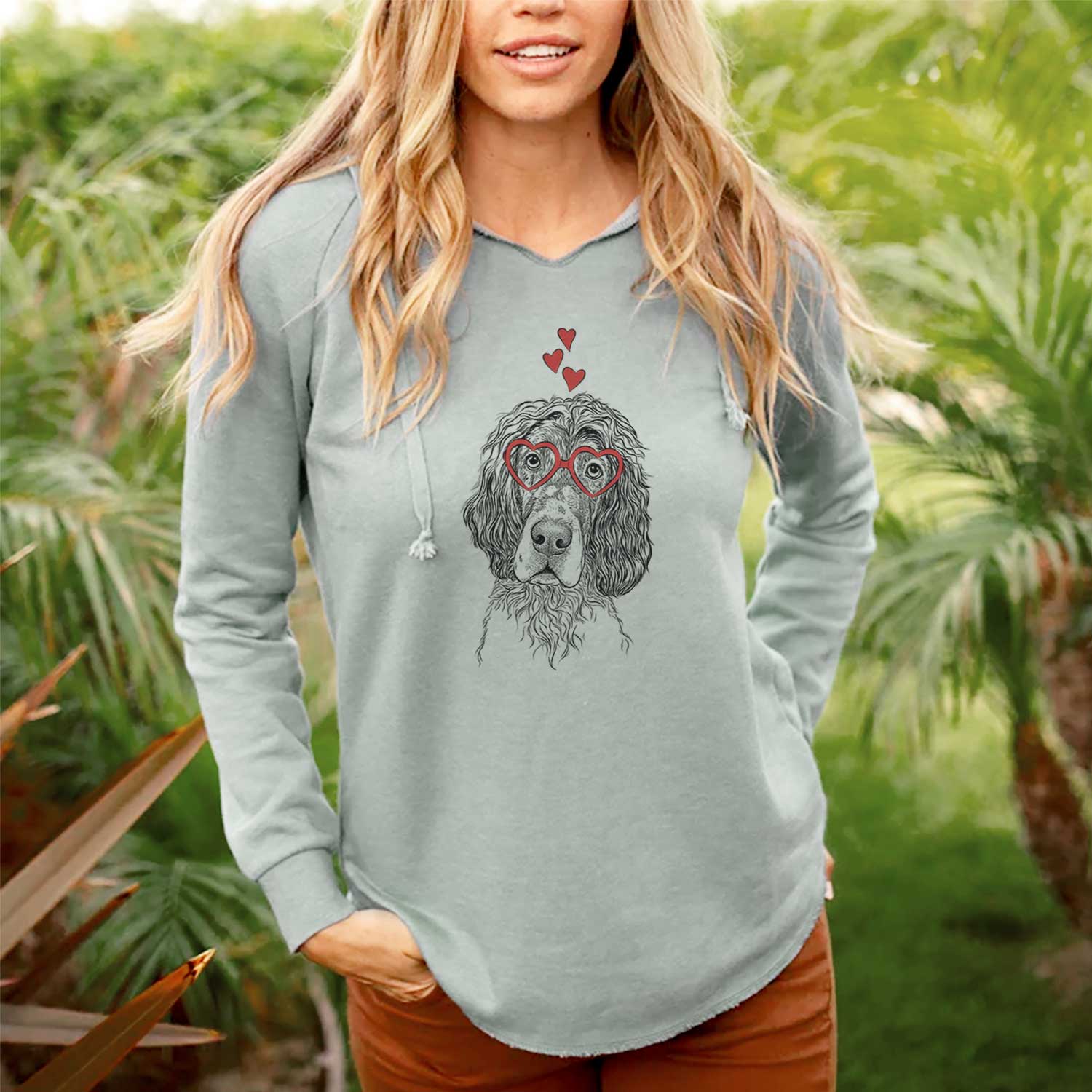 Valentine Sir Rexford the Blue Belton English Setter - Cali Wave Hooded Sweatshirt