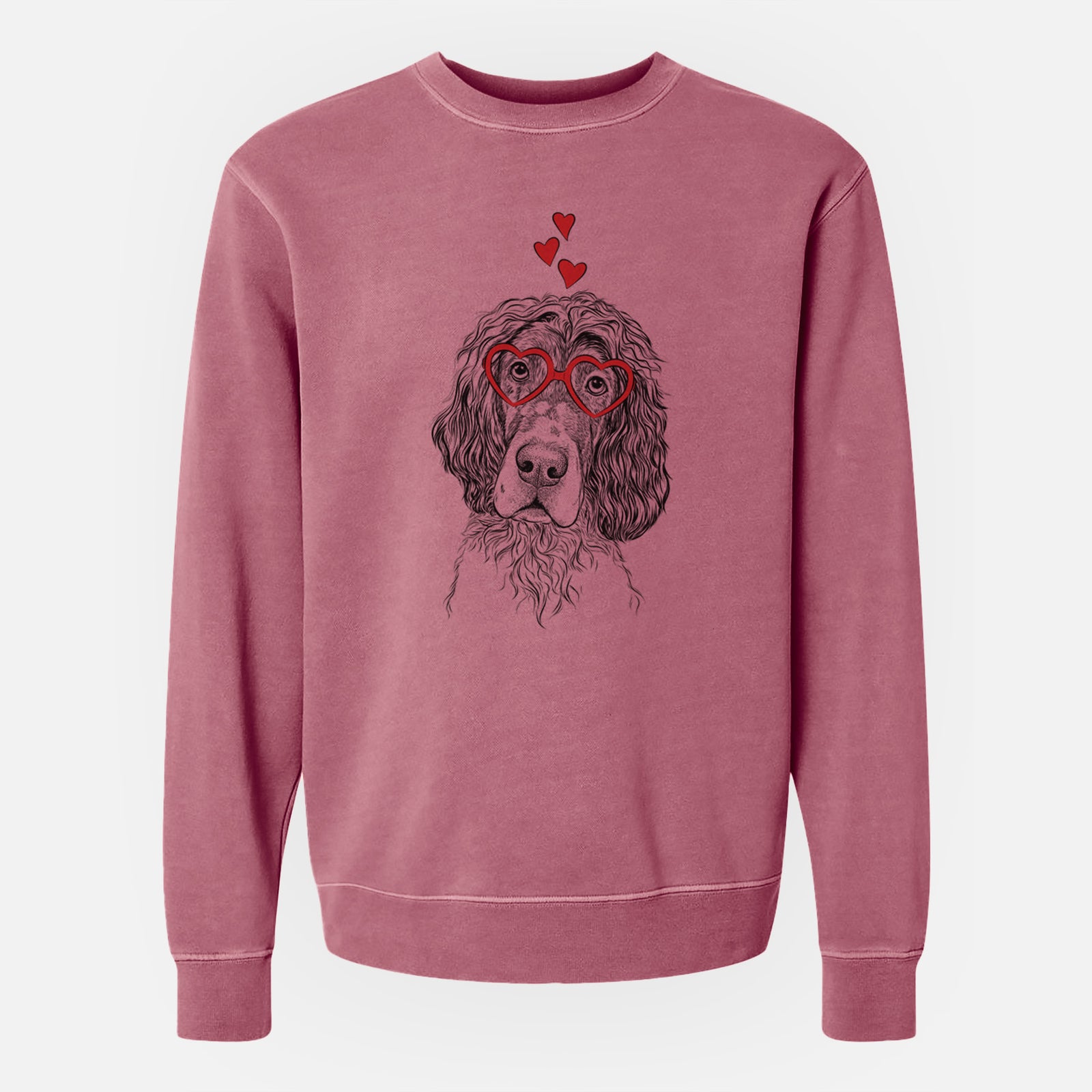 Valentine Sir Rexford the Blue Belton English Setter - Unisex Pigment Dyed Crew Sweatshirt