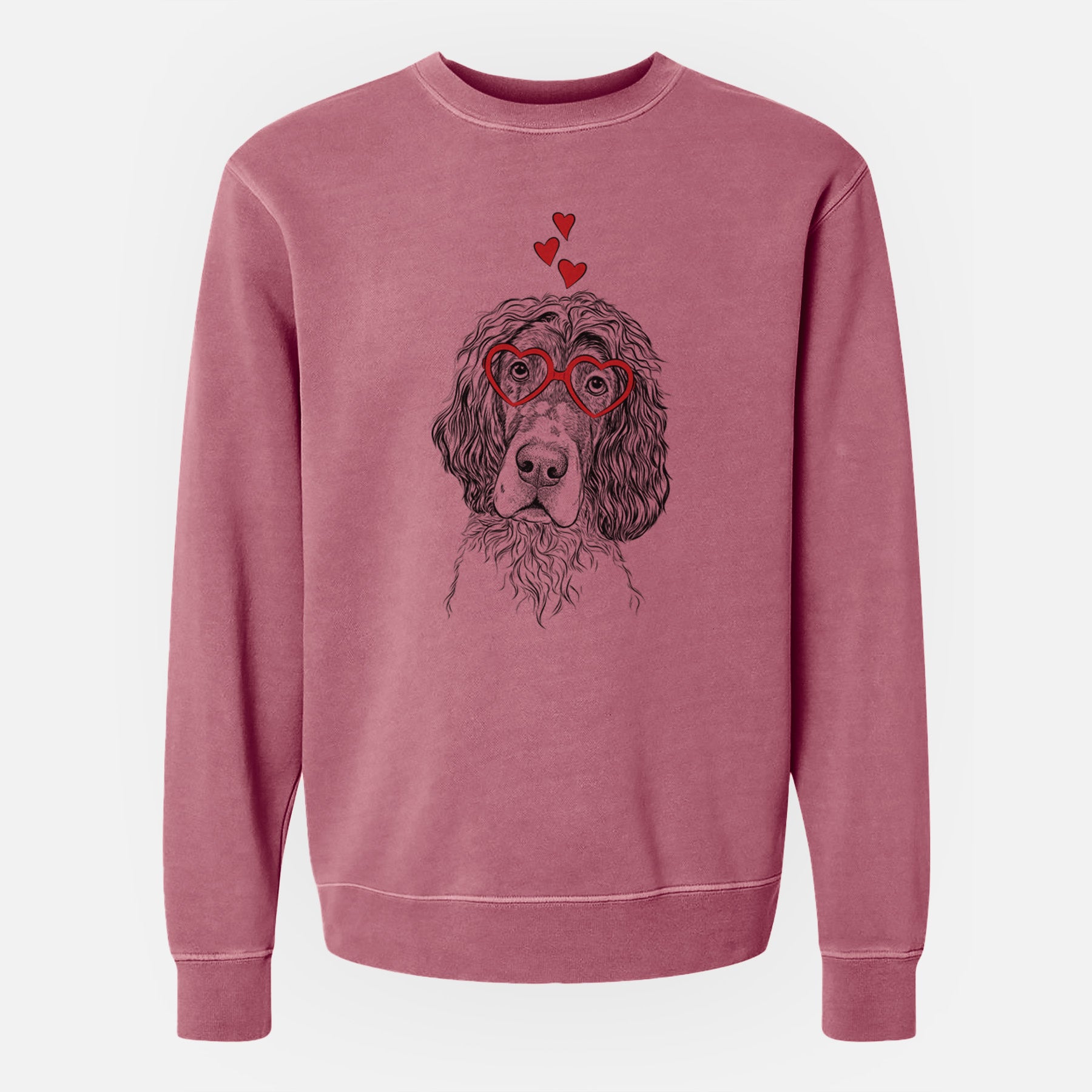 Valentine Sir Rexford the Blue Belton English Setter - Unisex Pigment Dyed Crew Sweatshirt