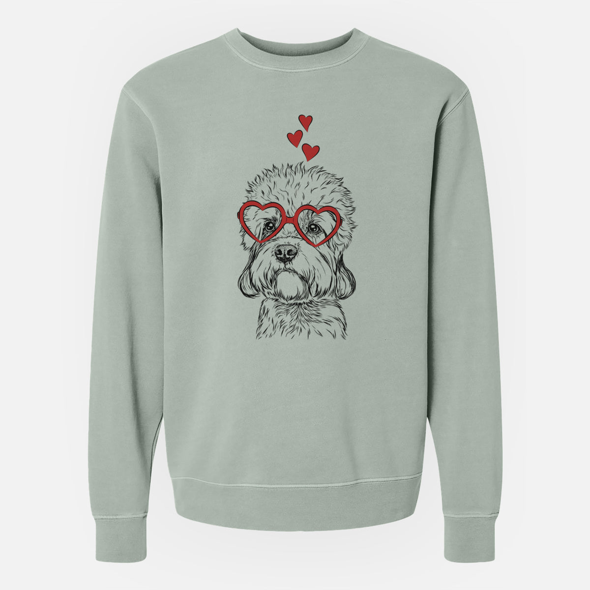 Valentine Sir Walter the Dandie Dinmont Terrier - Unisex Pigment Dyed Crew Sweatshirt