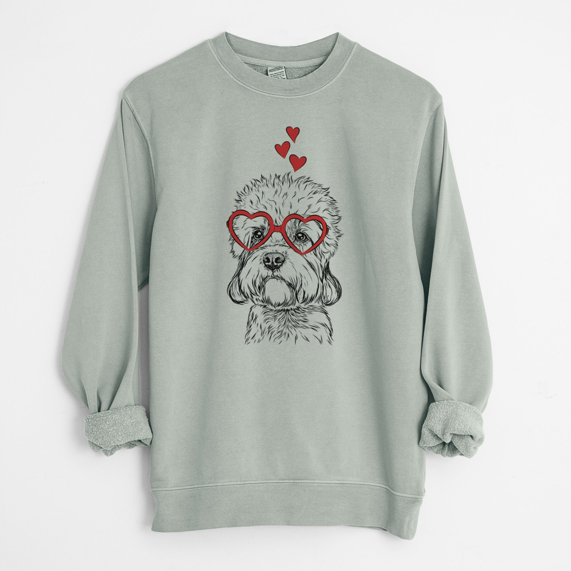 Valentine Sir Walter the Dandie Dinmont Terrier - Unisex Pigment Dyed Crew Sweatshirt