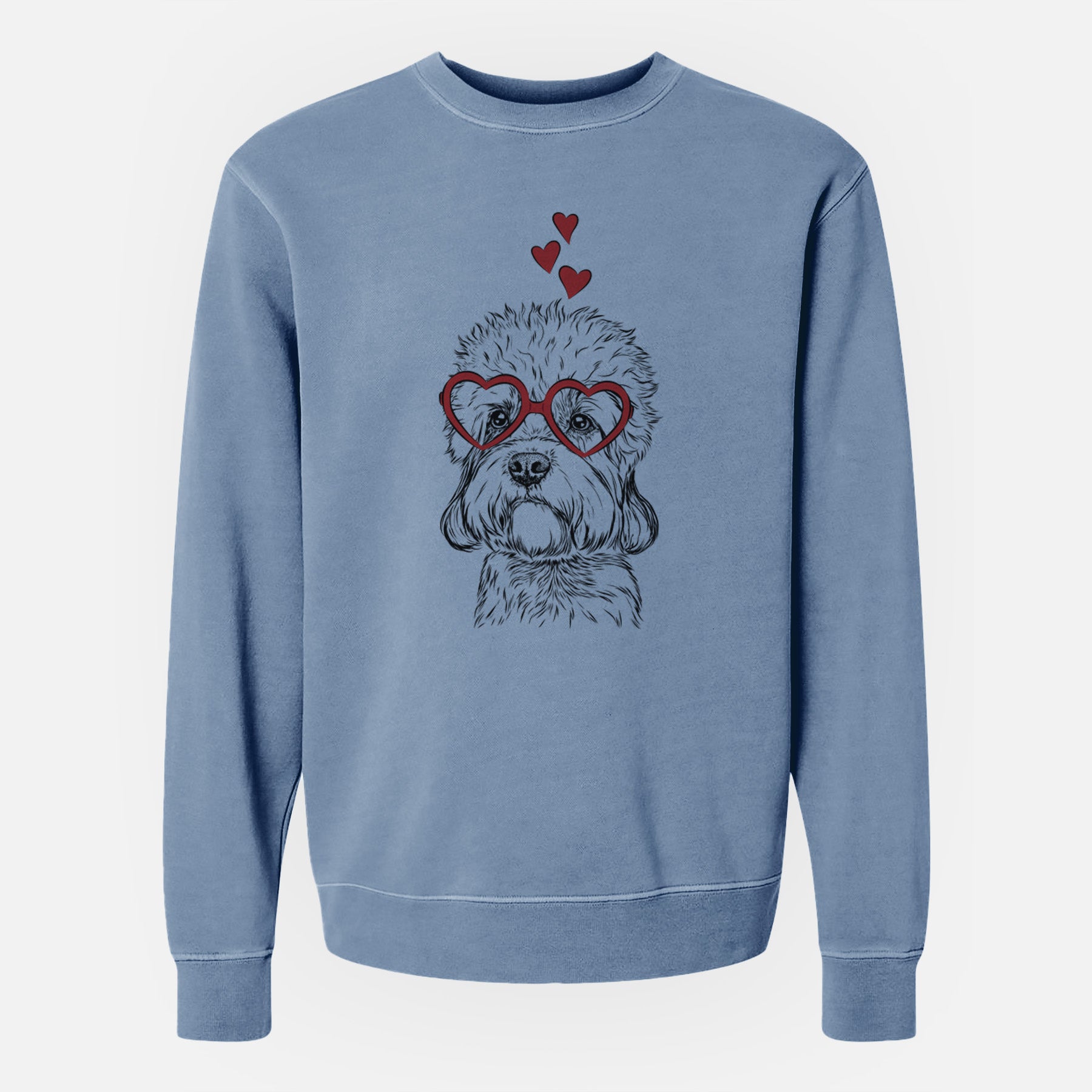 Valentine Sir Walter the Dandie Dinmont Terrier - Unisex Pigment Dyed Crew Sweatshirt