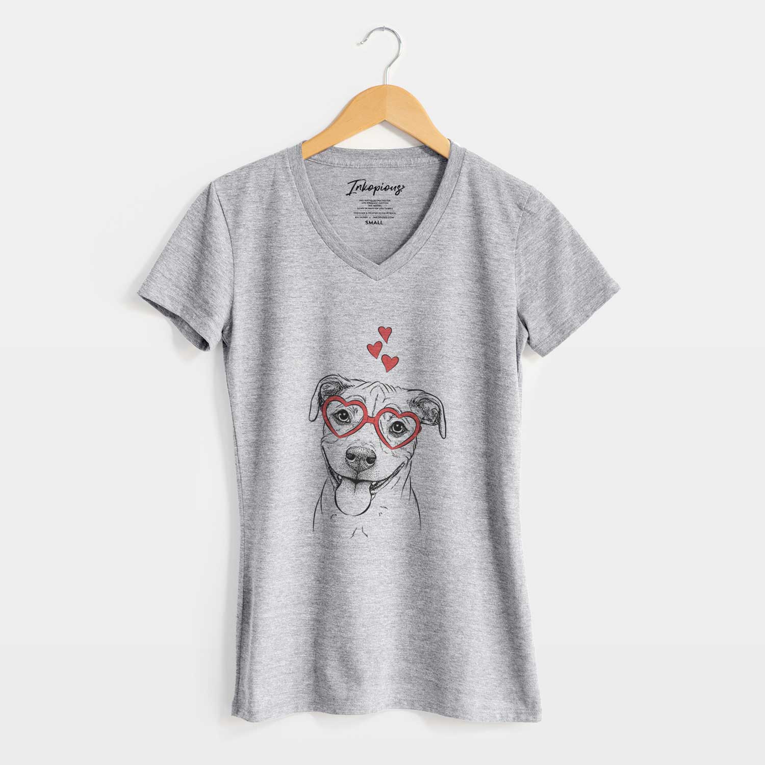 Valentine Skye the Pitweiler - Women's V-neck Shirt