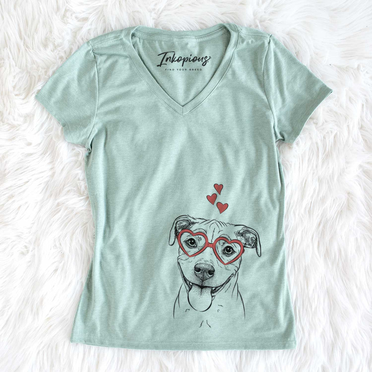 Valentine Skye the Pitweiler - Women&#39;s V-neck Shirt