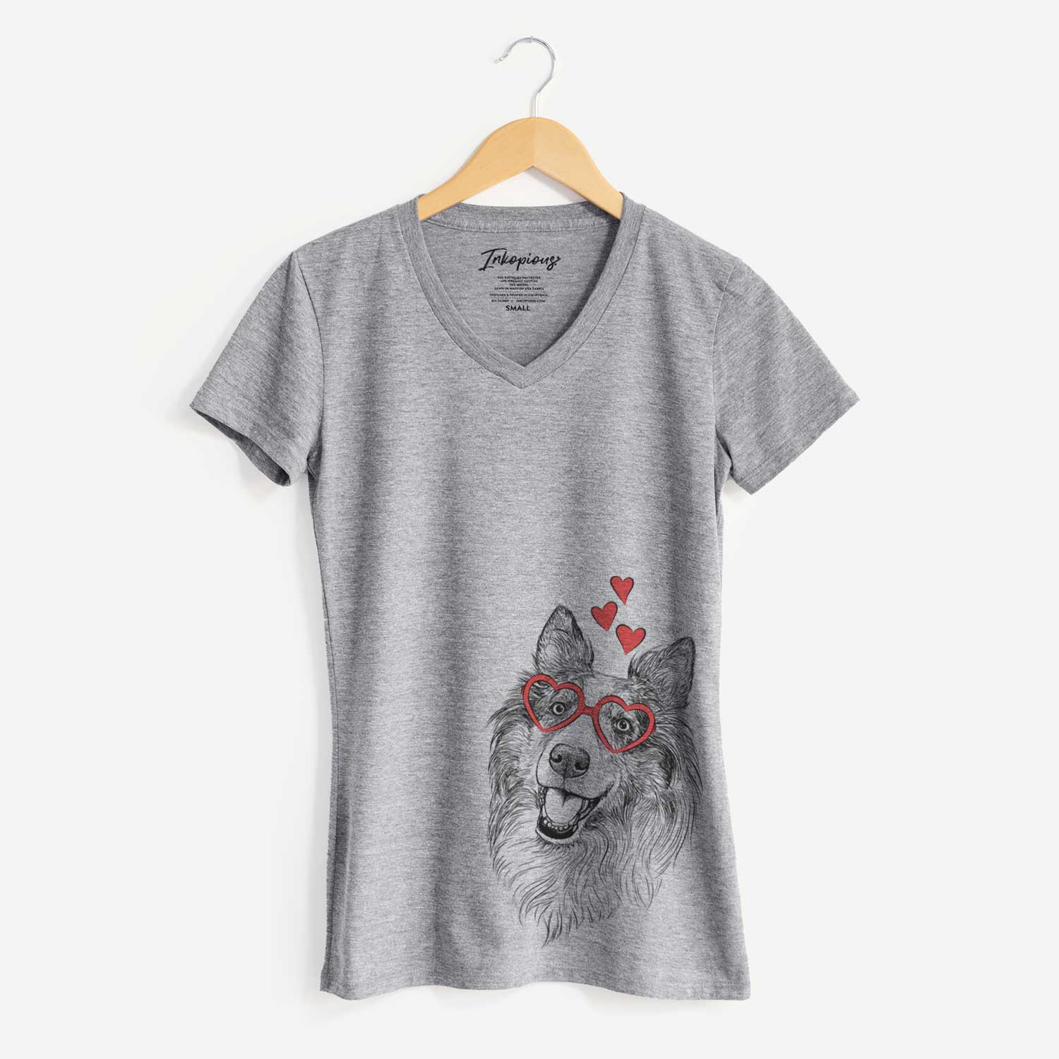 Valentine Skylar the Shetland Sheepdog - Women's V-neck Shirt