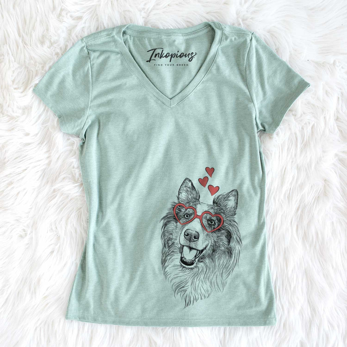 Valentine Skylar the Shetland Sheepdog - Women&#39;s V-neck Shirt