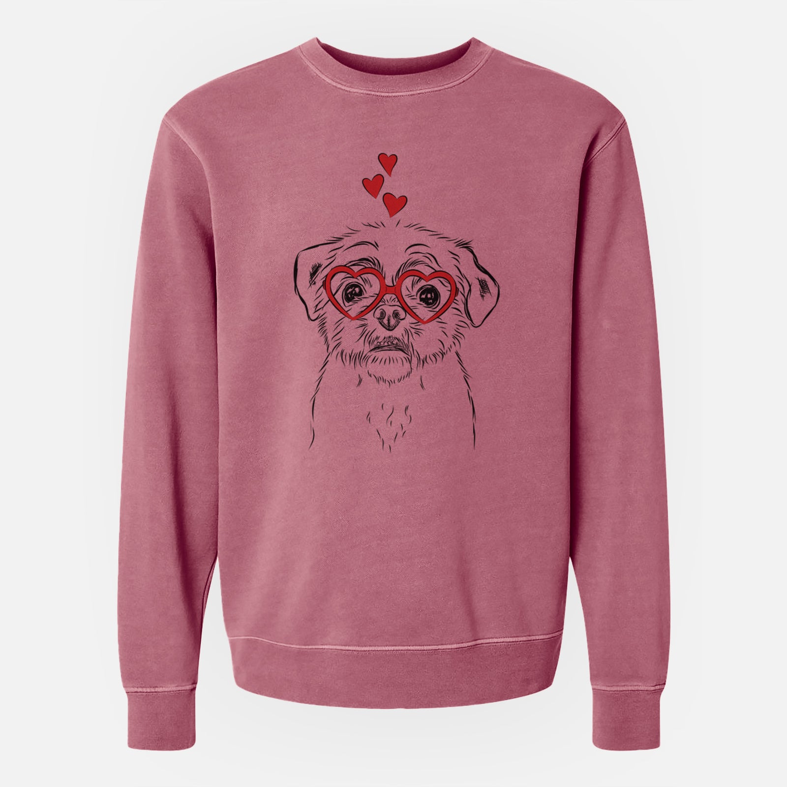Valentine Smash the Shih Tzu - Unisex Pigment Dyed Crew Sweatshirt
