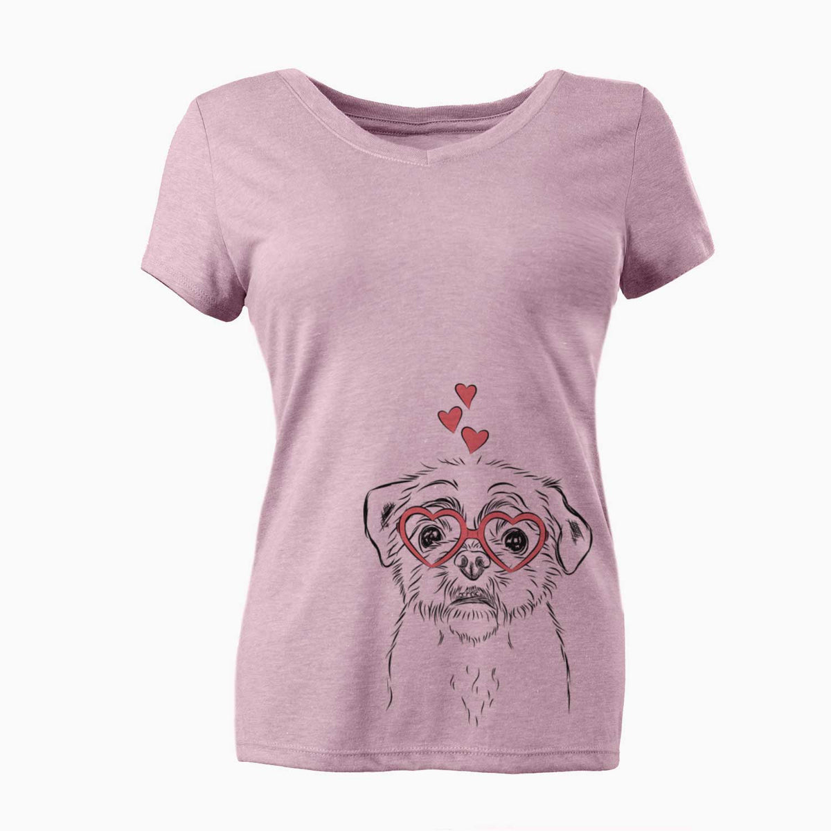 Valentine Smash the Shih Tzu - Women's V-neck Shirt