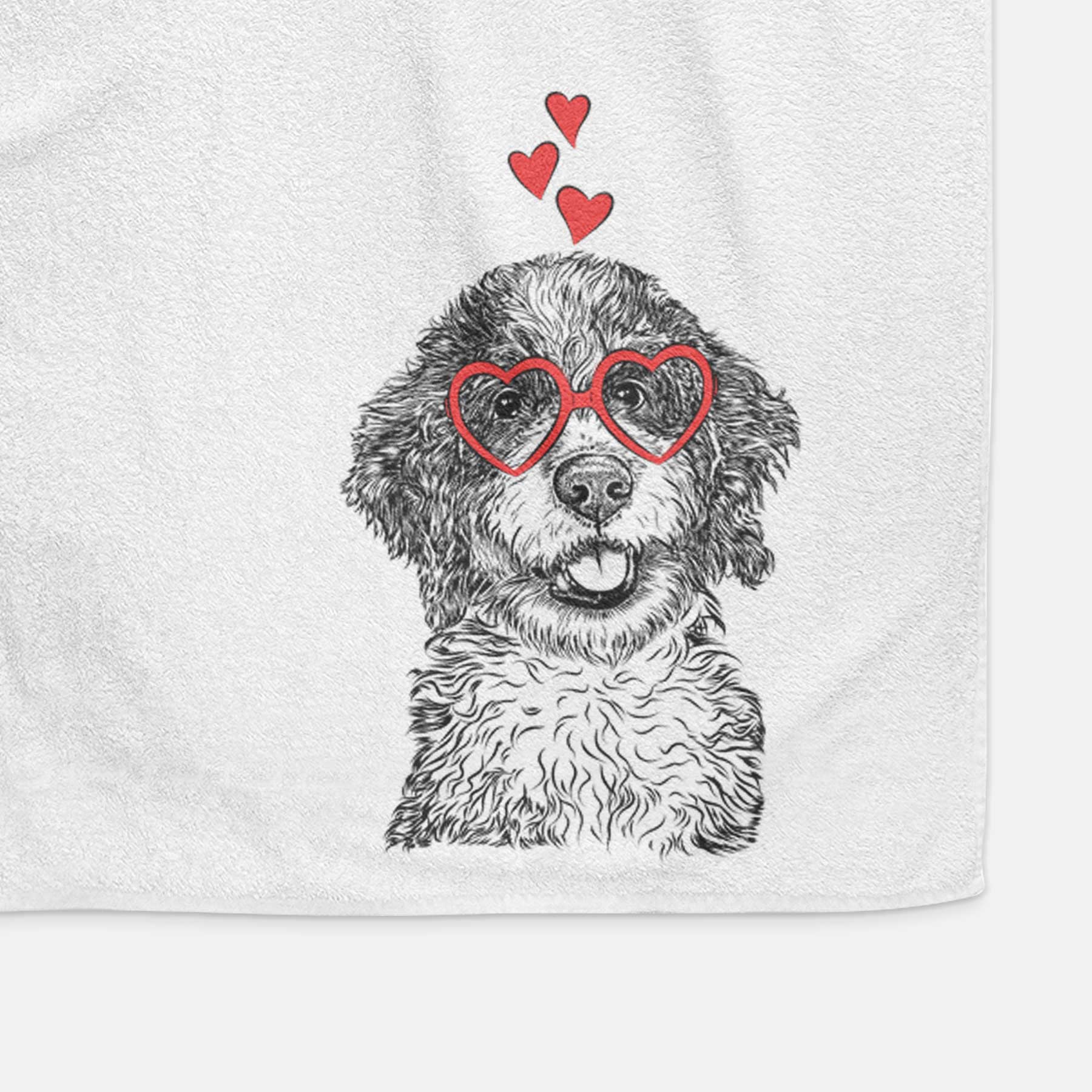 Smoky the Bernedoodle Puppy Decorative Hand Towel