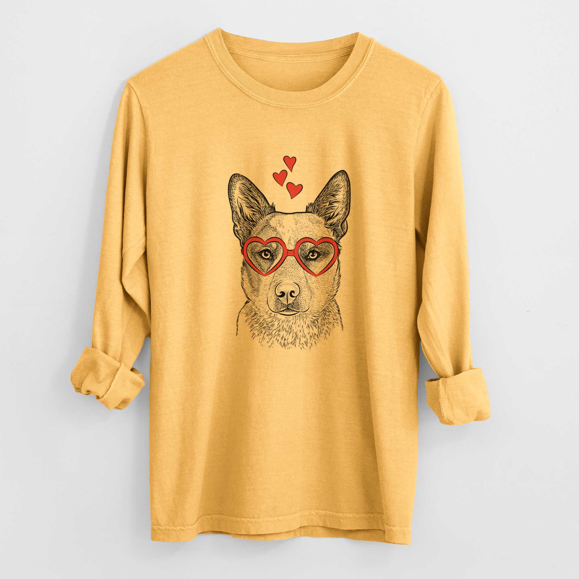 Valentine Snap the Australian Cattle Dog - Heavyweight 100% Cotton Long Sleeve