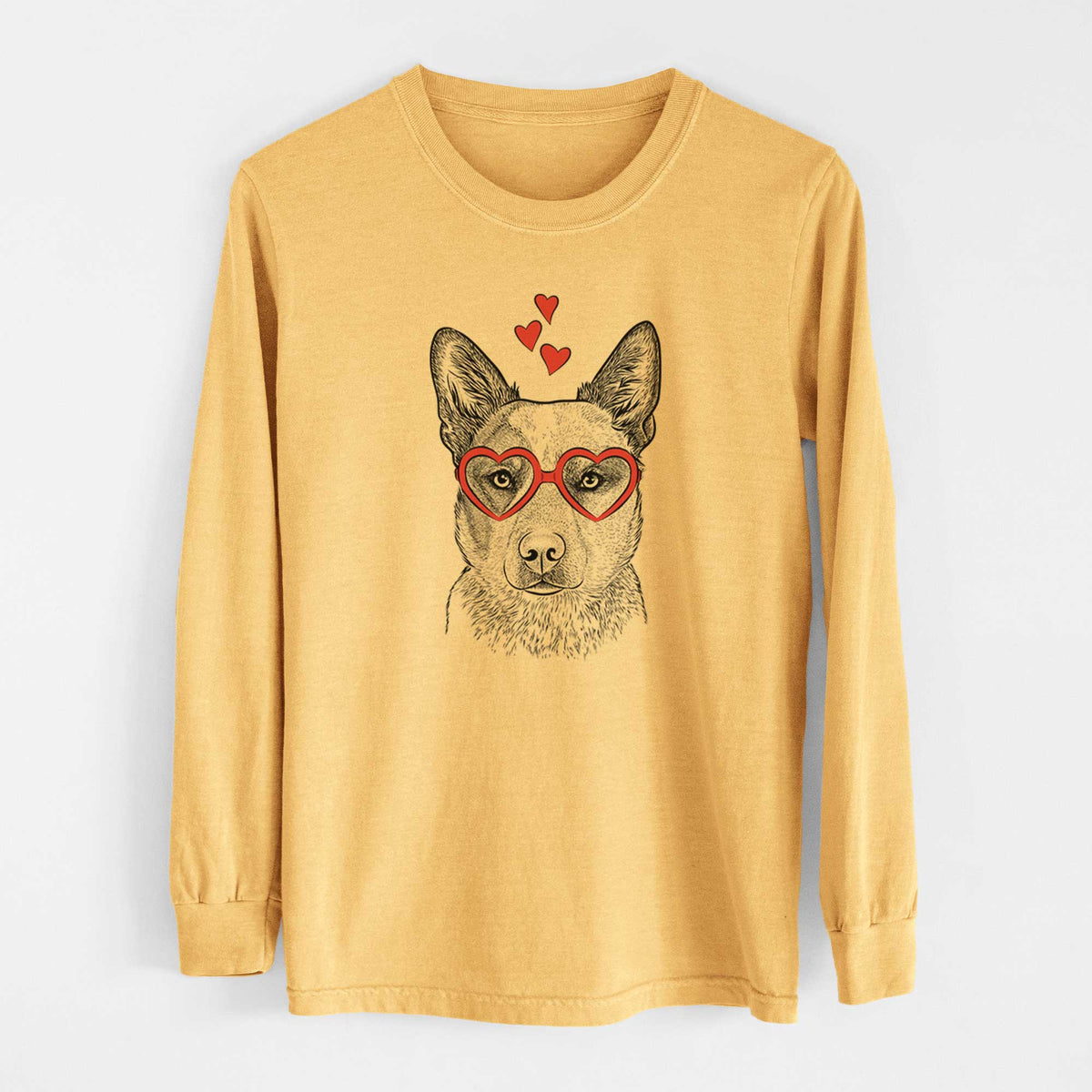 Valentine Snap the Australian Cattle Dog - Heavyweight 100% Cotton Long Sleeve