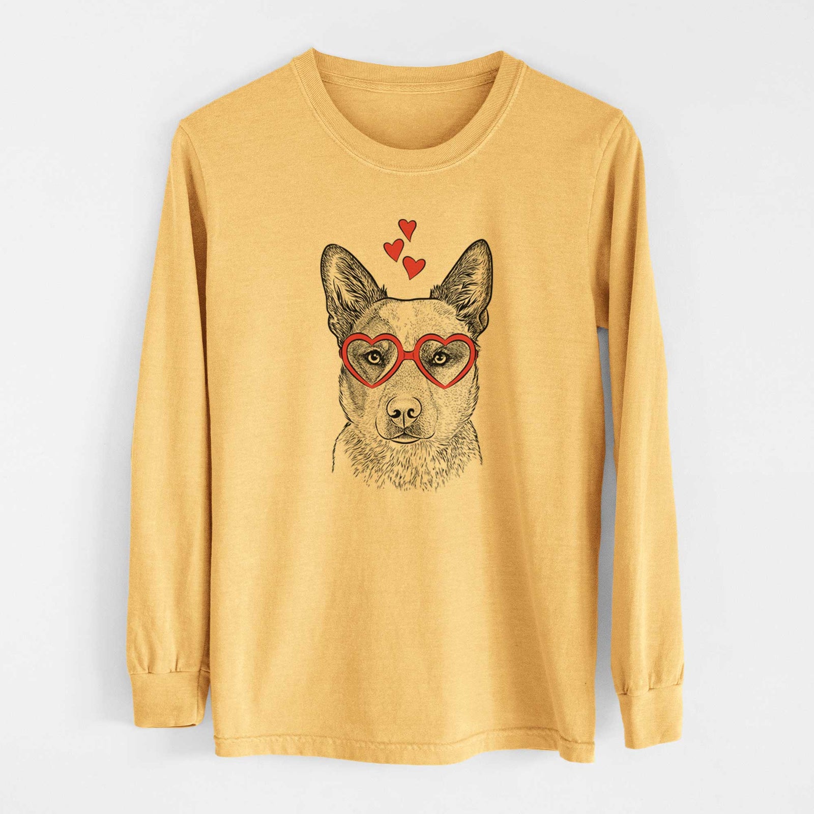 Valentine Snap the Australian Cattle Dog - Heavyweight 100% Cotton Long Sleeve