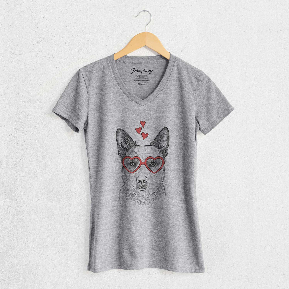 Valentine Snap the Australian Cattle Dog - Women's V-neck Shirt