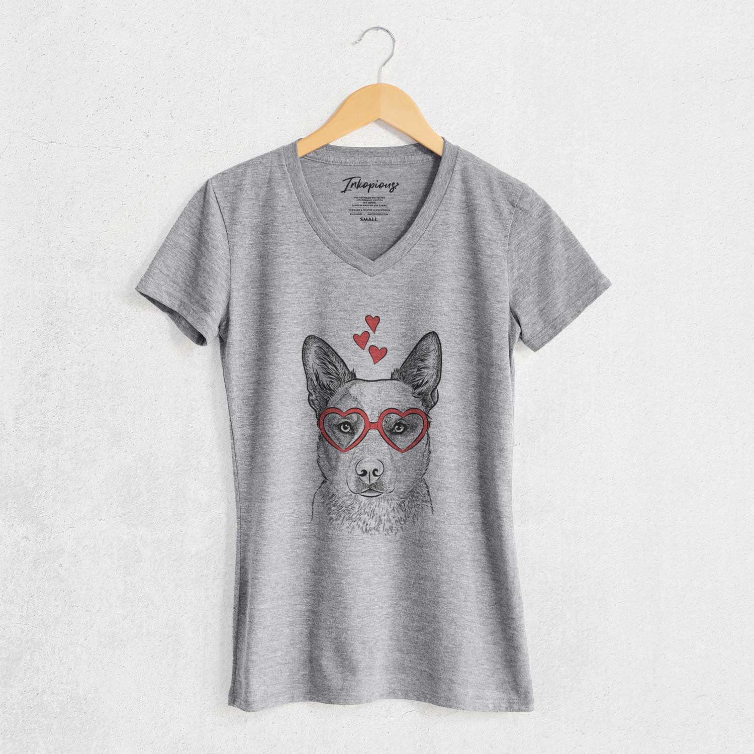 Valentine Snap the Australian Cattle Dog - Women's V-neck Shirt